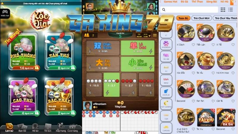Giao diện Game Bài GAKING79 sắc nét trên mobile