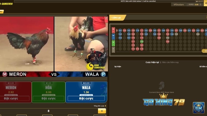 Giao diện sảnh Đá Gà ODIN GAMECOCK